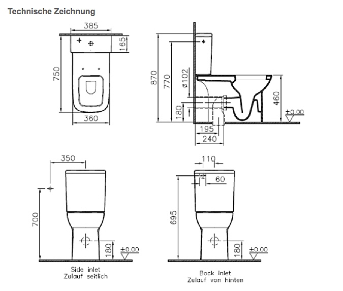 VitrA S20 StandWC open back für Kombination 5293B0030087 MEGABAD