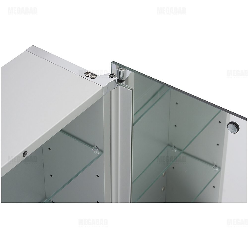 Megabad Exclusiv 100 Spiegelschrank Alu Türanschlag rechts - MEGABAD