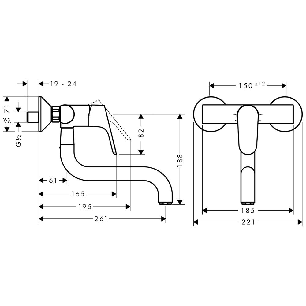 hansgrohe einhebel küchenarmatur 31825000 für wandmontage megabad Küchenarmatur Wandmontage ~ hansgrohe einhebel küchenarmatur 31825000 für wandmontage megabad