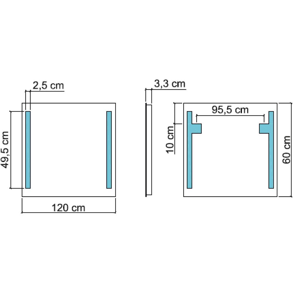 Koh-I-Noor Spiegel mit Seitenbeleuchtung T5 120 x 60 cm, Art. 45746