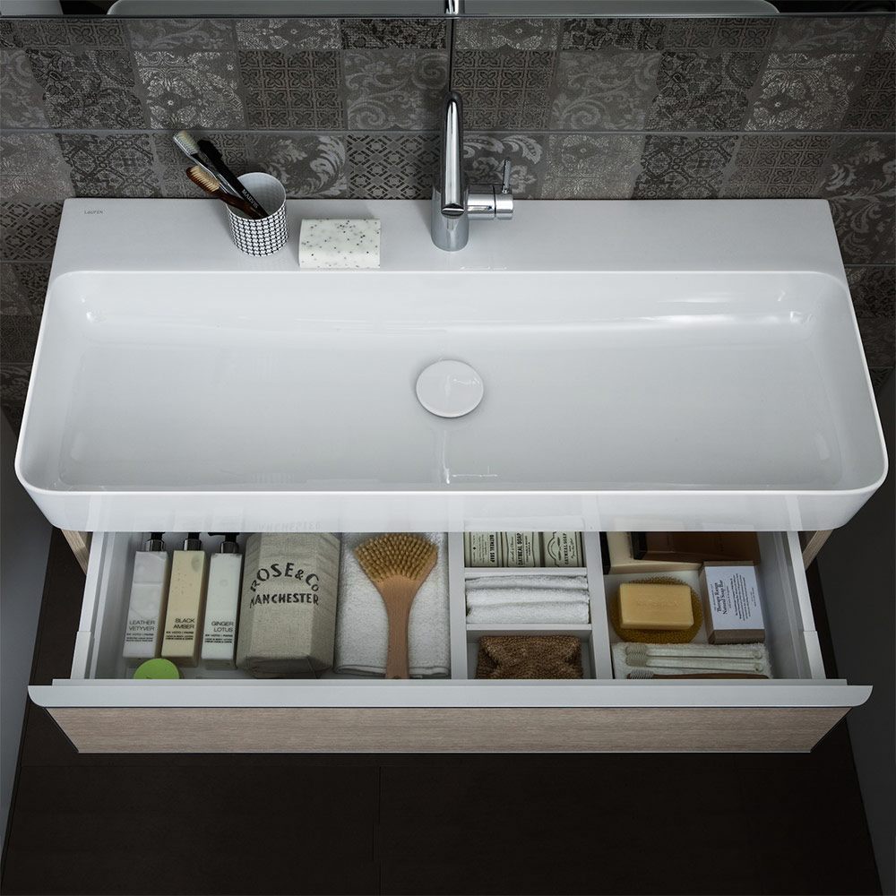 Laufen Val Waschtisch, unterbaufähig 95 x 42 cm ohne Hahnloch, mit