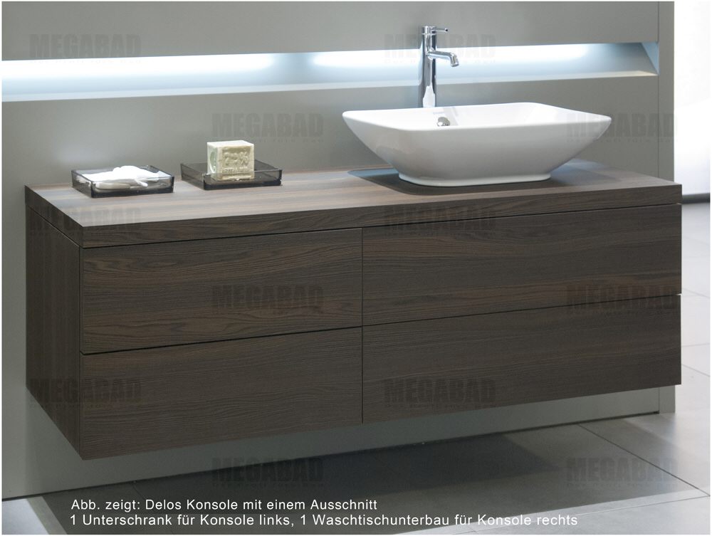 {Doppelwaschtisch mit unterschrank 180
74} Duravit Delos Konsole mit 2 Ausschnitten, 180 cm, Art. DL023C01212 ... | {Doppelwaschtisch mit unterschrank 180
74}