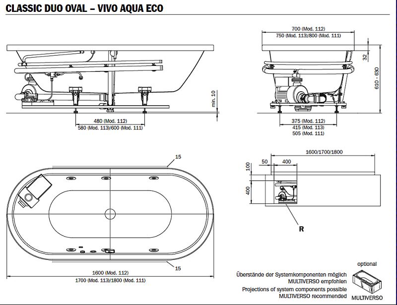 Kaldewei Classic Duo Oval Whirlpool mit VIVO Aqua Eco Whirlsystem MEGABAD