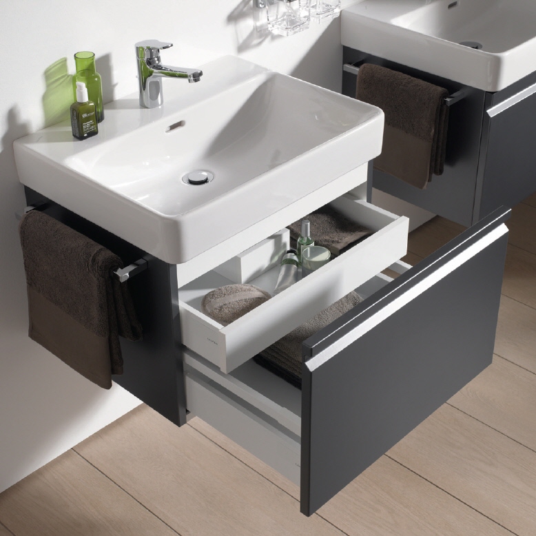 Laufen Pro S Waschtischunterbau 57 x 45 x 39 cm, mit 1 Schublade und 1 ...