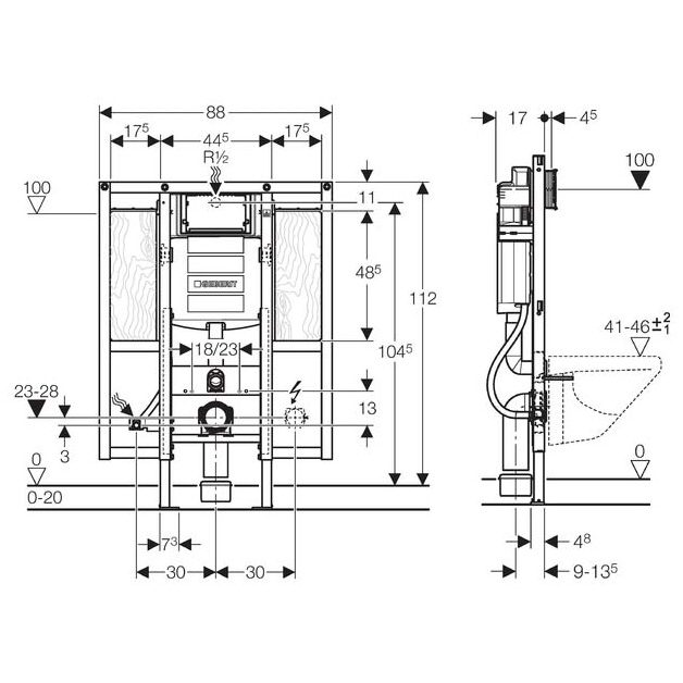 Geberit Duofix UP-Spulkasten UP320 fur Stutz- und Haltegriffe - MEGABAD