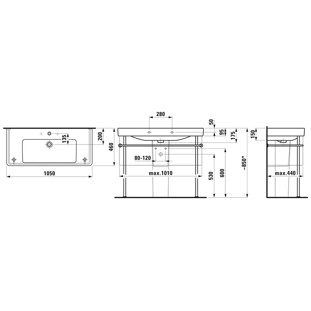 LAUFEN PRO Stand-Bidet Weiß - 530x360 Mm Keramik Bidet Bodenstehend