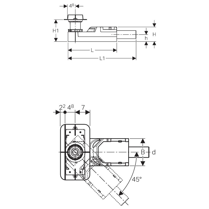 Geberit CleanLine Rohbauset für Fußbodenaufbauhöhe ab 6,5 cm 154.152.00 ...